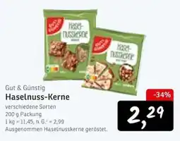 KONSUM Gut & Günstig Haselnuss-Kerne Angebot