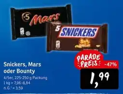 KONSUM Snickers, Mars oder Bounty Angebot