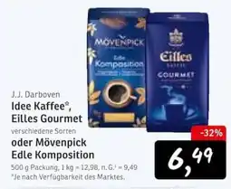 KONSUM Idee Kaffee* Eilles Gourmet oder Mövenpick Edle Komposition Angebot
