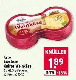Wasgau Bauer Bayerischer Knirps Weinkäse Angebot