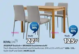 Jysk ROYALOAK JEGERUP Esstisch + BRANDE Esszimmerstuhl Angebot
