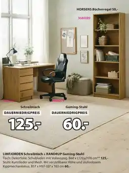 Jysk LIMFJORDEN Schreibtisch + RANDRUP Gaming-Stuhl Angebot