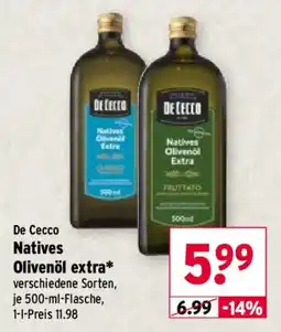 Wasgau De Cecco Natives Olivenöl extra* Angebot