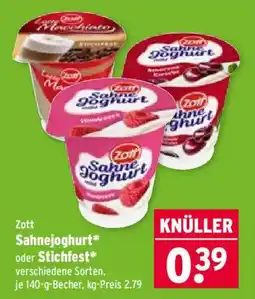 Wasgau Zott Sahnejoghurt Angebot