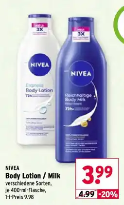 Wasgau NIVEA Body Lotion / Milk Angebot