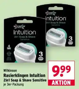 Wasgau Wilkinson Rasierklingen Intuition 2in1 Soap & Shave Sensitive Angebot