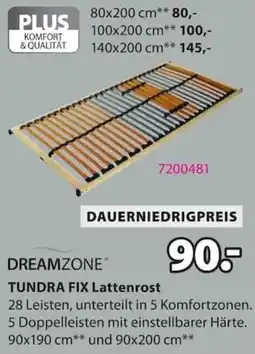 Jysk DREAMZONE TUNDRA FIX Lattenrost Angebot