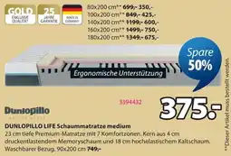 Jysk DUNLOPILLO LIFE Schaummatratze medium Angebot