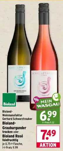 Wasgau Bioland-Grauburgunder trocken oder Bioland Rosé feinfruchtig Angebot