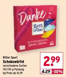 Wasgau Ritter Sport Schokowürfel Angebot