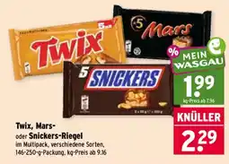 Wasgau Twix, Mars- oder Snickers-Riegel Angebot