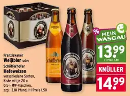 Wasgau Franziskaner Weißbier oder Schöfferhofer Hefeweizen Angebot