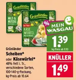 Wasgau Grünländer Käsewürfel Angebot