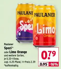 Wasgau Paulaner Spezi Angebot