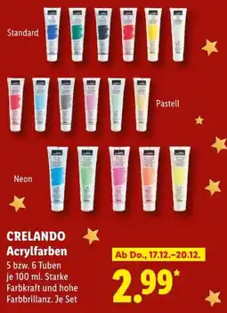 Lidl CRELANDO Acrylfarben Angebot