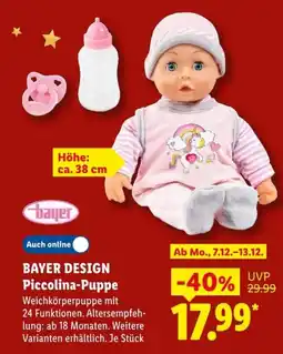 Lidl BAYER DESIGN Piccolina-Puppe Angebot