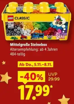 Lidl LEGO CLASSIC Mittelgroße Steinebox Angebot