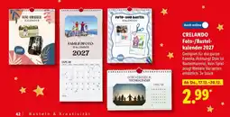 Lidl CRELANDO Foto-/Bastelkalender 2027 Angebot