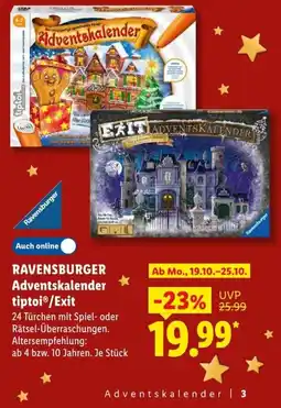 Lidl RAVENSBURGER Adventskalender tiptoi®/Exit Angebot