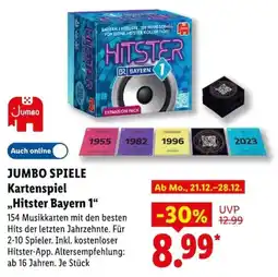 Lidl JUMBO SPIELE Kartenspiel „Hitster Bayern 1“ Angebot