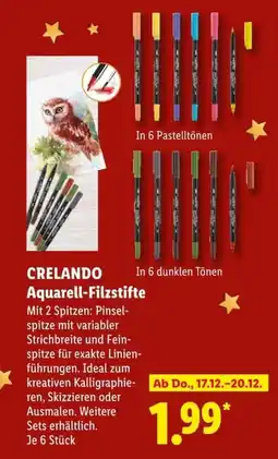 Lidl CRELANDO Aquarell-Filzstifte Angebot