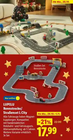 Lidl LUPILU Rennstrecke/Straßenset L City Angebot