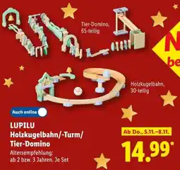 Lidl LUPILU Holzkugelbahn/-Turm/-Tier-Domino Angebot