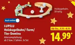 Lidl LUPILU Holzkugelbahn/-Turm/-Tier-Domino Angebot