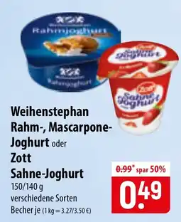 Famila Nord Ost Weihenstephan Rahm-, Mascarpone-Joghurt oder Zott Sahne-Joghurt Angebot