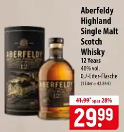 Famila Nord Ost Aberfeldy Highland Single Malt Scotch Whisky Angebot