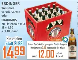 Klaas und Kock ERDINGER Weißbier oder BRAUHAUS Angebot