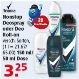 Multi Markt Rexona Deospray oder Deo Roll-on Angebot