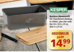 Multi Markt KESPER Brotbox (Kunststoff) mit Schneidebrett (Bambus) Angebot