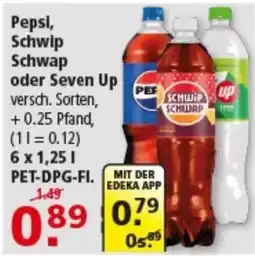 Multi Markt Pepsi, Schwip Schwap oder Seven Up Angebot