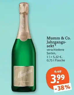 tegut Mumm & Co. Jahrgangs-sekt Angebot