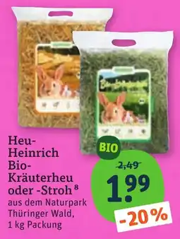 tegut Heu-Heinrich Bio-Kräuterheu oder -Stroh Angebot