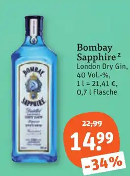 tegut Bombay Sapphire London Dry Gin Angebot