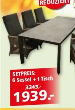 Multi Markt 6 Sessel + 1 Tisch Angebot