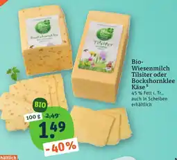 tegut Bio-Wiesenmilch Tilsiter oder Bockshornklee Käse Angebot