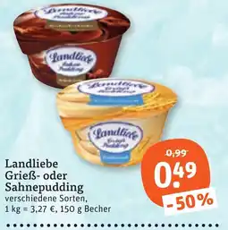 tegut Landliebe Grieß- oder Sahne pudding Angebot