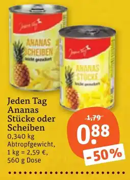 tegut Jeden Tag Ananas Stücke oder Scheiben Angebot