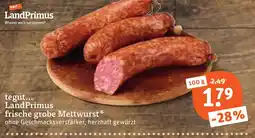 tegut LandPrimus frische grobe Mettwurst Angebot
