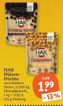 tegut HAK Hülsenfrüchte Angebot