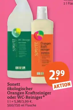 tegut Sonett ökologischer Orangen Kraftreiniger oder WC-Reiniger Angebot