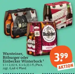 tegut Warsteiner, Bitburger oder Einbecker Winterbock Angebot