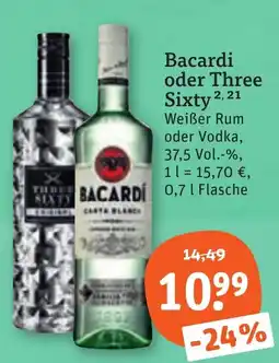 tegut Bacardi oder Three Sixty Angebot