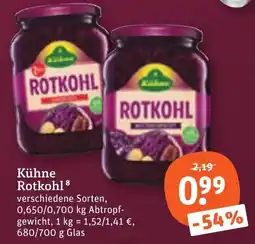 tegut Kühne Rotkohl Angebot