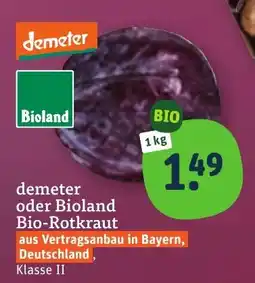 tegut demeter oder Bioland Bio-Rotkraut Angebot
