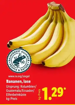 Lidl Bananen, lose Angebot