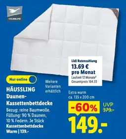 Lidl HÄUSSLING Daunen-Kassettenbettdecke Angebot
